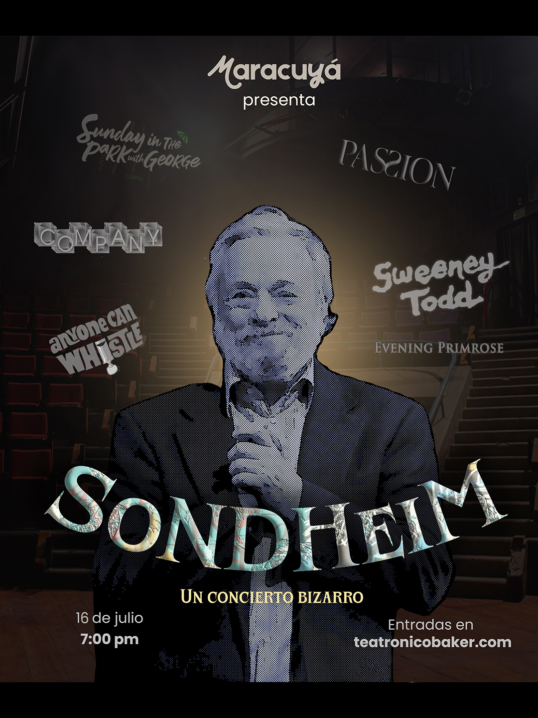 Afiche de Maracuyá presenta: Sondheim, un concierto bizarro